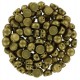 Cuentas de vidrio Czech Cabuchones 2 agujeros 6mm - Alabaster Metallic Olivine